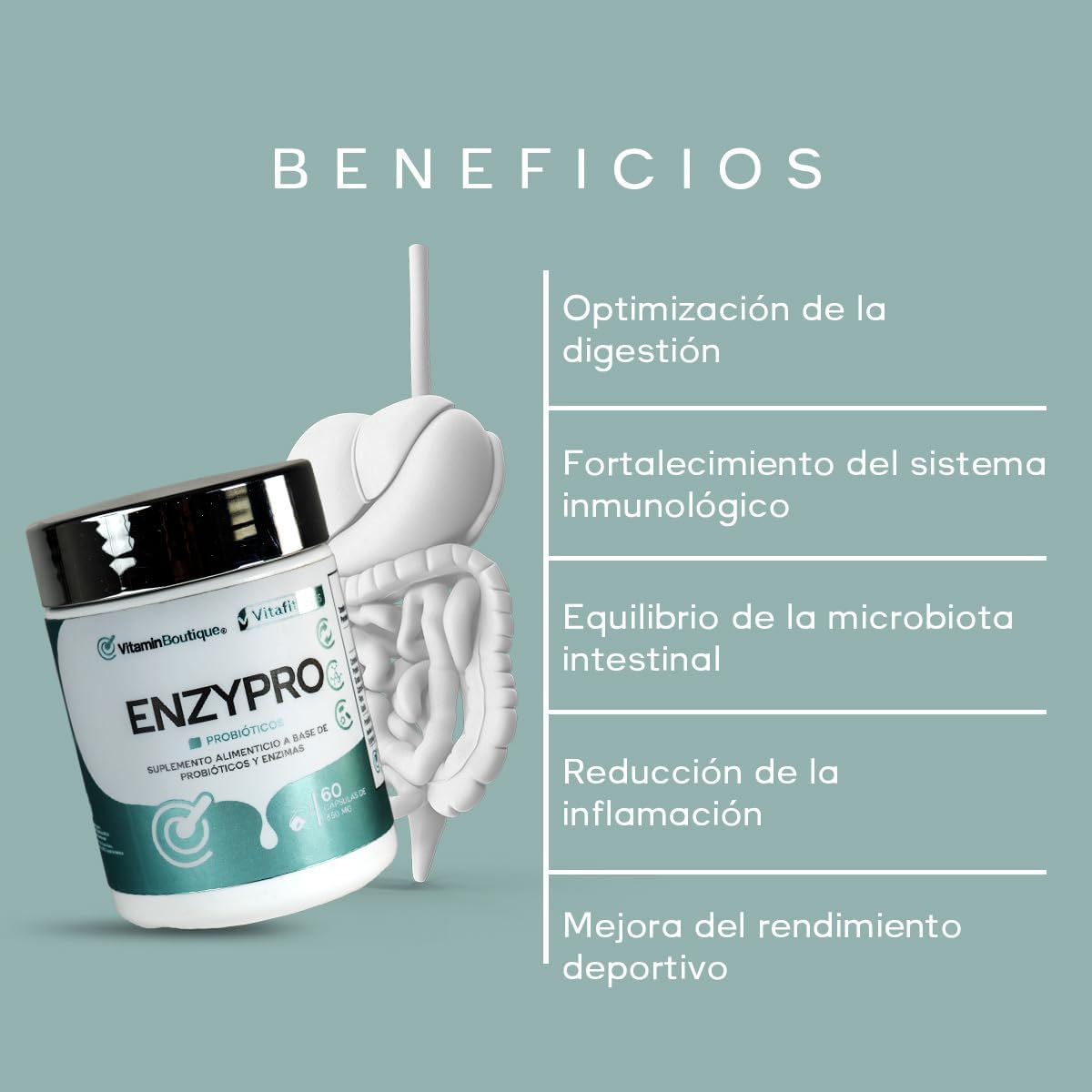 Vitamin Boutique - ENZYPRO - 850 mg (60 Cápsulas)