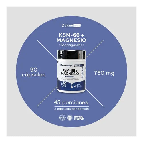 Vitamin Boutique - KSM-66 + Magnesio - Ashwagandha - 750 mg (90 Cápsulas)