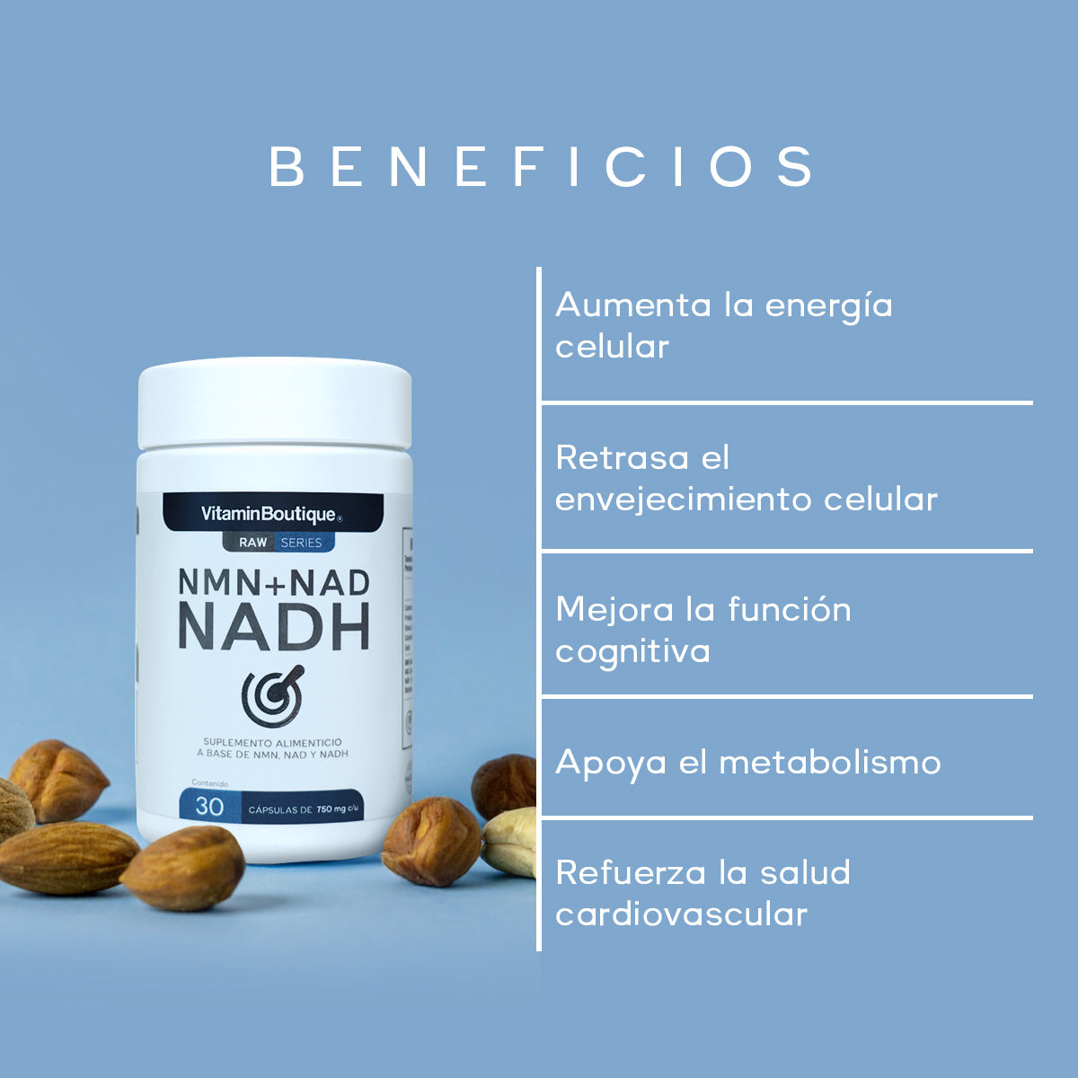 NADH - NMN+NAD+NADH (Energía celular, longevidad y regeneración)