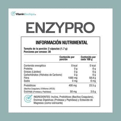 Vitamin Boutique - ENZYPRO - 850 mg (60 Cápsulas)