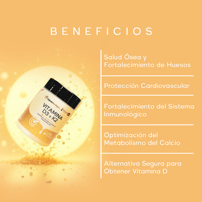 Vitamin Boutique - VITAMINA D3 + K2 - Colecalciferol - 750 mg (90 Cápsulas)