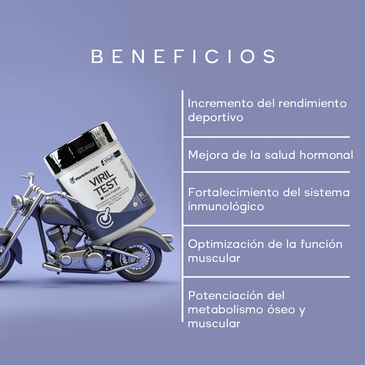 Vitamin Boutique - VIRIL TEST - Vita Fusion - 750 mg (90 Cápsulas)