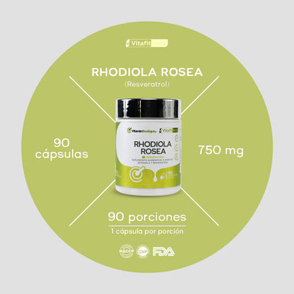 Vitamin Boutique - RHODIOLA ROSEA - Resveratrol - 750 mg (90 Cápsulas)