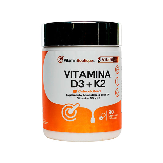 Vitamin Boutique - VITAMINA D3 + K2 - Colecalciferol - 750 mg (90 Cápsulas)
