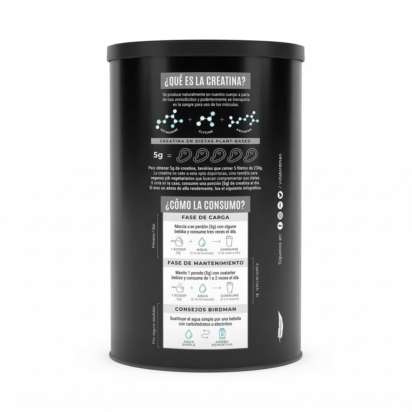 Birdman - Creatina Monohidratada - 450 g (90 porciones)